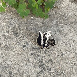Vintage, Black and White Skunk Pin
